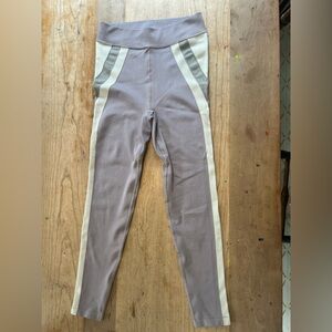 Free people Movement Leggings light Purple with Gray Side Stripes Size M/L